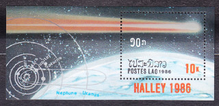 LAOS 1986, Michel Block 115, ** čistý hárček. HALLEYHO KOMÉTA.