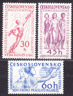 ČSSR 1958, Pofis 996-998, ** čistá séria. UDALOSTI VO SVETE.