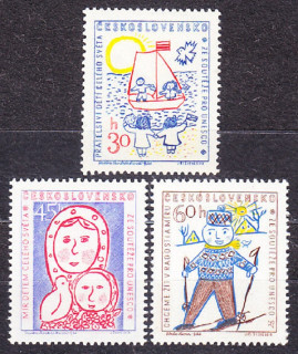 ČSSR 1958, Pofis 1023-1025, ** čistá séria. UNESCO - DETSKÉ MAĽBY.