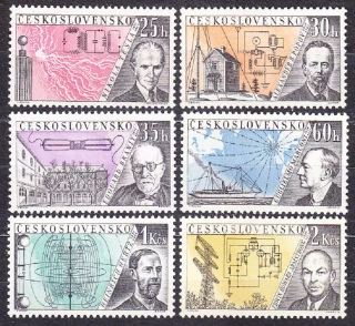 ČSSR 1959, Pofis 1085-1090, ** čistá séria. SLÁVNI VYNÁLEZCOVIA.