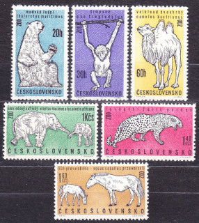 ČSSR 1962, Pofis 1247-1252, ** čistá séria. ZVIERATÁ V ZOO.