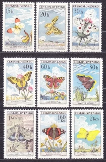 ČSSR 1961, Pofis 1217-1225, ** čistá séria. MOTÝLE.