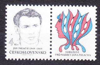 ČSSR 1991, Pofis 2982 KP, ** čistá séria s pravým kupónom. JAN PALACH.