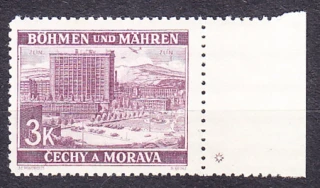 PROTEKTORÁT 1939, Pofis 36, ** čistá s pravým kupónom ( * ). KRAJINY, HRADY, MESTÁ - ZLÍN.