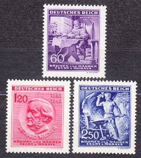 PROTEKTORÁT 1943, Pofis 108-110, ** čistá séria. RICHARD WAGNER.