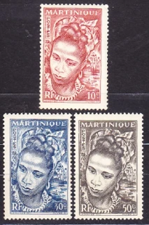 MARTINIQUE 1947, Michel 239-241, **/* čisté. KOLÓNIE. DOMORODKYŇA.