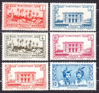 MARTINIQUE 1933, Michel 126-129, 138, 149, ** čisté. KOLÓNIE. KRAJINY.