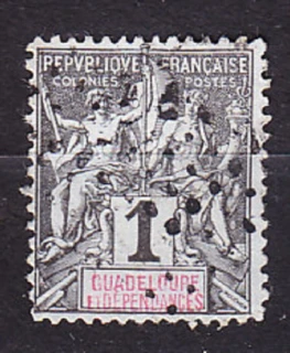 GUADELOUPE 1892, Michel 27, razená. KOLÓNIE. ALEGÓRIA.