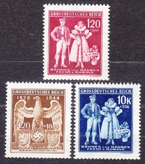 PROTEKTORÁT 1944, Pofis 113-115, ** čistá séria. 5. VÝROČIE PROTEKTORÁTU.