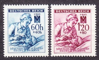 PROTEKTORÁT 1942, Pofis 100-101, ** čistá séria. NEMECKÝ ČERVENÝ KRÍŽ.
