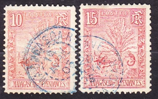MADAGASCAR 1903, Michel 63-64, razené. KOLÓNIE. KRAJINY.