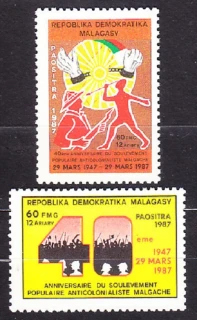 MADAGASCAR 1987, Michel 1050-1051, ** čistá séria. ANTIKOLONIÁLNE HNUTIE.