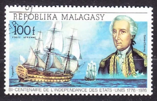 MADAGASCAR 1975, Michel 744, razená. OBJAVENIE AMERIKY.