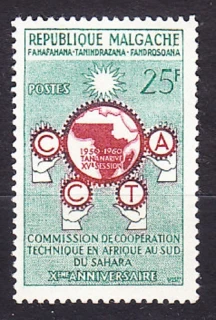 MADAGASCAR 1960, Michel 462, * čistá séria. TECHNICKÁ SPOLUPRÁCA KRAJÍN AFRIKY.