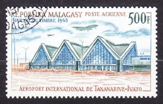 MADAGASCAR 1968, Michel 508, razená séria. DEŇ ZNÁMKY - LETISKO.