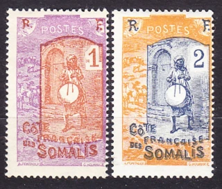 FRANCÚZSKE SOMÁLSKO 1915, Michel 82-83, * čisté. KOLÓNIE. BUBENÍČKA.