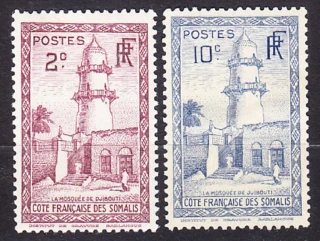 FRANCÚZSKE SOMÁLSKO 1938, Michel 150, 154, * čisté. KOLÓNIE. MEŠITA.