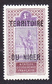 FRANCÚZSKY NIGER 1921, Michel 1, * čistá. KOLÓNIE. JAZDEC NA ŤAVE.