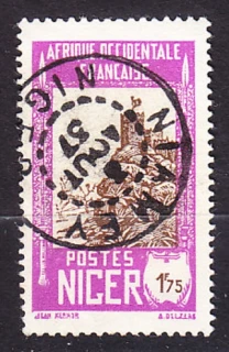 FRANCÚZSKY NIGER 1933, Michel 73, razená. KOLÓNIE. PEVNOSŤ ZINDER.