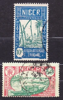FRANCÚZSKY NIGER 1926, Michel 33, 42, razené. KOLÓNIE. KRAJINY. LOĎ.