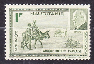 MAURITÁNIA 1941, Michel 134, * čistá. KOLÓNIE. MARŠÁL PÉTAIN A KARAVÁNA.