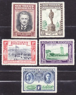 SOUTHERN RHODESIA 1940, Michel 56-58, 61-62, * čisté. KOLÓNIE. KRAJINY, OSOBNOSTI.