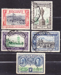 SOUTHERN RHODESIA 1940, Michel 56, 58-59, 61-62, razené. KOLÓNIE. KRAJINY, OSOBNOSTI.