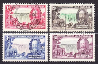 SOUTHERN RHODESIA 1935, Michel 32-35, razená/ * čistá séria. KOLÓNIE. KRÁĽ GEORGE V. - KRAJINY, AFRICKÉ ZVIERATÁ.