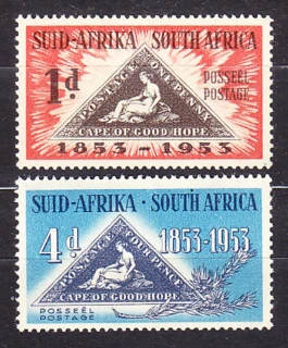 JUŽNÁ AFRIKA 1953, Michel 232-233, ** čistá séria. KOLÓNIE. 100. VÝROČIE ZNÁMKY.