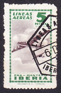 IBERIA, Lokálne vydanie, razená. KOLÓNIE. LIETADLO.