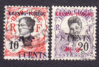 KOUANG - TCHÉOU 1919, Michel 71, 73, razené. KOLÓNIE. DOMORODKYNE - PRETLAČE.