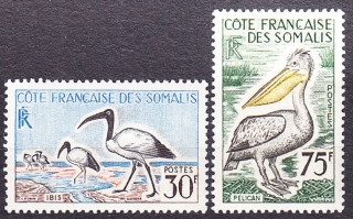FRANCÚZSKE SOMÁLSKO 1959, Michel 329, 331, * čisté. KOLÓNIE. VTÁCTVO.