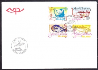 ISLAND 1998, Michel 886-889, FDC OBÁLKA. RYBY.