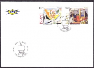ISLAND 1997, Michel 864-865, FDC OBÁLKA. MAĽBY - S. GUDNASON A T. SKÚLASON.