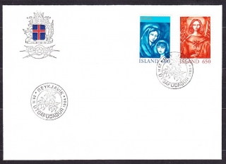 ISLAND 1984, Michel 624-625, FDC OBÁLKA. VIANOCE.