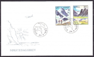 NÓRSKO 1983, Michel 881-882, FDC OBÁLKA. KRAJINY.