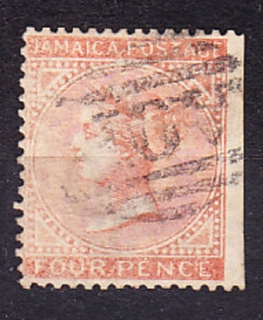 JAMAJKA 1860, Michel 4, razená. KOLÓNIE. KRÁĽOVNÁ VICTORIA.