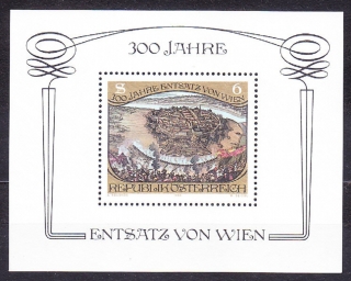RAKÚSKO 1983, Michel Block 6, ** čistý hárček. BITKA U KAHLENBERGU.