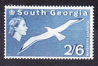 SOUTH GEORGIA 1963, Michel 20, * čistá. KOLÓNIE. KRÁĽOVNÁ ALŽBETA II. - ALBATROS.
