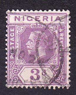 NIGÉRIA 1921, Michel 17, razená. KOLÓNIE. KRÁĽ GEORGE V.
