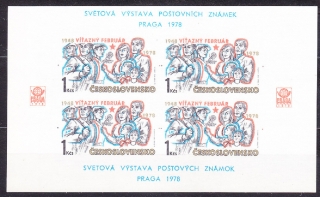 ČSSR 1978, Pofis A2294, ** čistý hárček. SVETOVÁ VÝSTAVA ZNÁMOK V PRAHE.