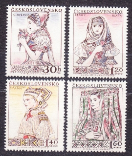 ČSSR 1956, Pofis 913-916, ** čistá séria. ĽUDOVÉ KROJE.