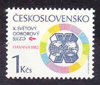 ČSSR 1982, Pofis 2524, ** čistá séria. SVETOVÝ ZJAZD ODOBOROV V HAVANE.