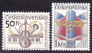 ČSSR 1984, Pofis 2647-2648, ** čistá séria. ROK ČESKEJ HUDBY.