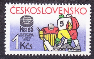 ČSSR 1985, Pofis 2693, ** čistá séria. ĽADOVÝ HOKEJ - MAJSTROVSTVÁ SVETA V PRAHE.