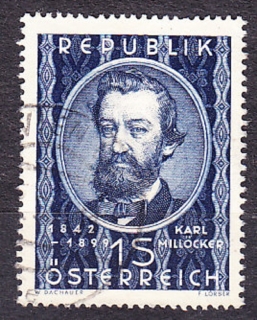 RAKÚSKO 1949, Michel 947, razená séria. SKLADATEĽ KARL MILLOCKER.