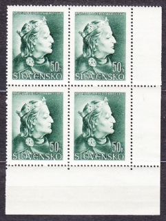 SLOVENSKÝ ŠTÁT 1944, Synek 98, ** čistý rohový 4-blok ( PD ). KNIEŽATÁ.