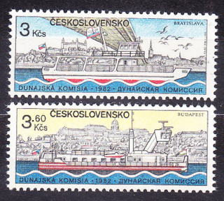 ČSSR 1982, Pofis 2551-2552, ** čistá séria. LODE NA DUNAJI.