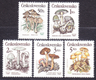 ČSSR 1989, Pofis 2909-2913, ** čistá séria. JEDOVATÉ HUBY.