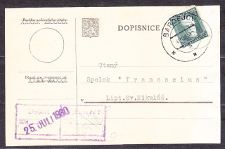 ČSR 1930, poštový lístok. FARSKÝ ÚRAD - BARDEJOV.